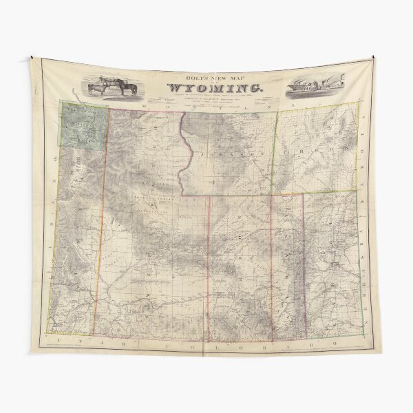 "Vintage Map of Wyoming (1883)" Tapestry for Sale by BravuraMedia  Redbubble
