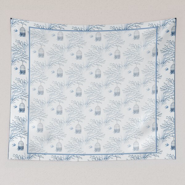 Item preview, Blue Branches and Birdcage on White designed and sold by 13Moons.