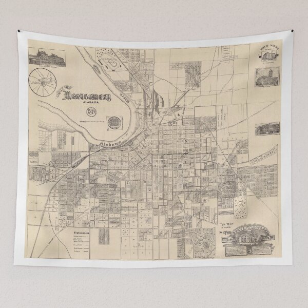 Item preview, Vintage Map of Montgomery Alabama (1899) designed and sold by BravuraMedia.
