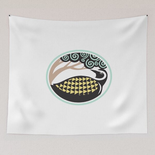 Item preview, Golden Plover Looking Up Tree Oval Tribal Art designed and sold by patrimonio.