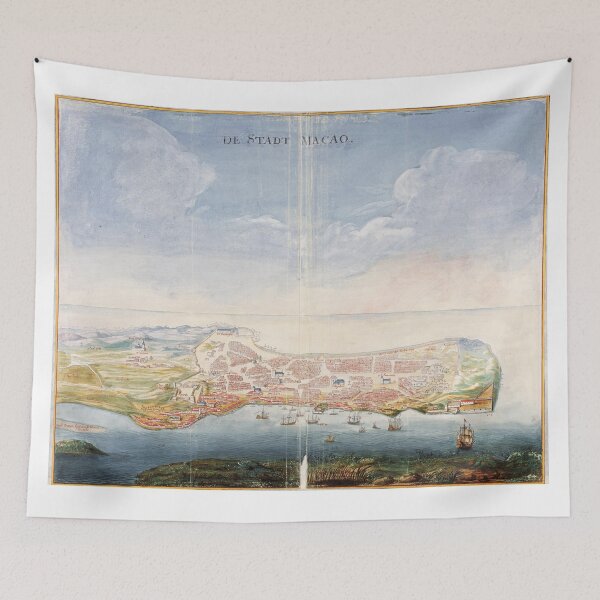 Item preview, Vintage Pictorial Map of Macau China (1665) designed and sold by BravuraMedia.