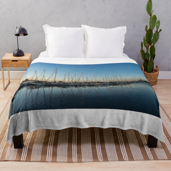 Item preview, Glossy Early Morning Ripples - Bright Blue Summer at the Marina designed and sold by Georgia Mizuleva.