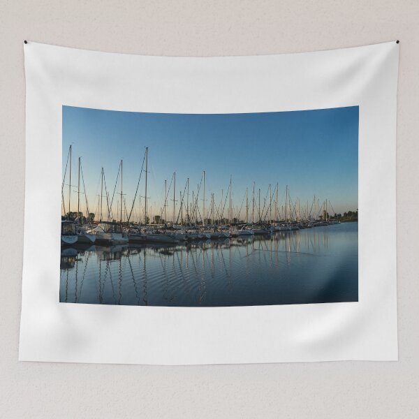 Item preview, Glossy Early Morning Ripples - Bright Blue Summer at the Marina designed and sold by Georgia Mizuleva.