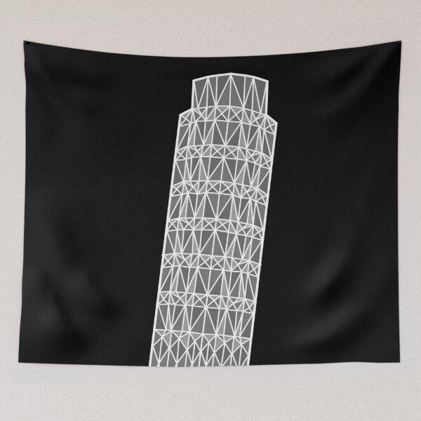 Item preview, Geometric tower of Pisa in grey with white outline designed and sold by Toby Shepherd.