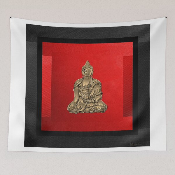 Item preview, Sacred Symbols - Gold Buddha on Black and Red  designed and sold by Serge Averbukh Art Studio.