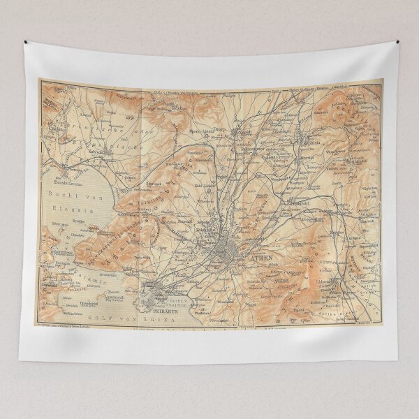 Item preview, Vintage Map of Athens Greece (1908) designed and sold by BravuraMedia.