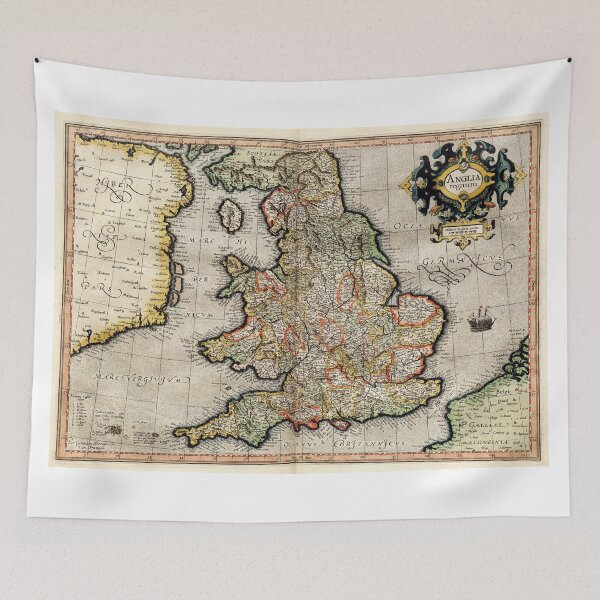 Item preview, Vintage Map of England (1596) designed and sold by BravuraMedia.