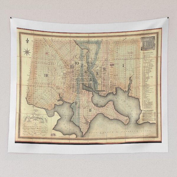 Item preview, Vintage Map of Baltimore Maryland (1822) designed and sold by BravuraMedia.