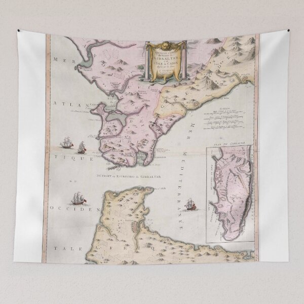 Item preview, Vintage Map of The Strait of Gibraltar (1780) designed and sold by BravuraMedia.