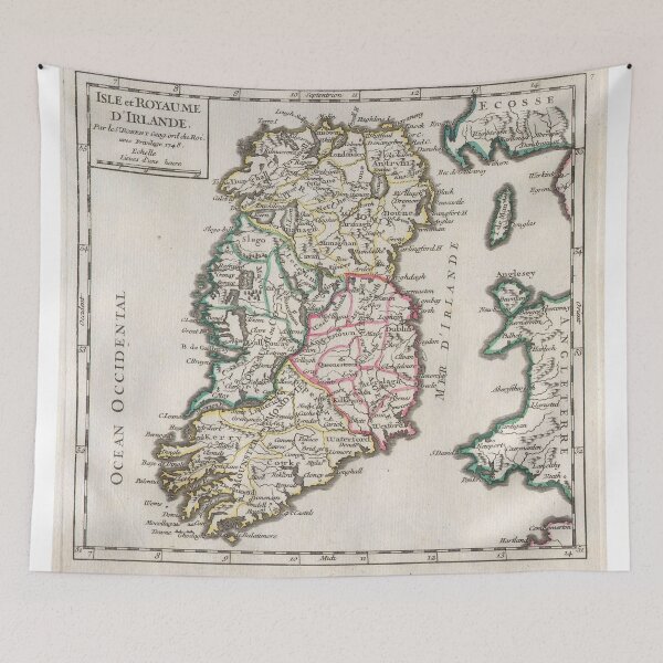 Item preview, Vintage Map of Ireland (1748) designed and sold by BravuraMedia.