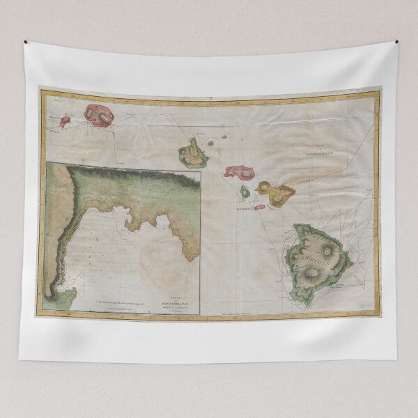 Item preview, Vintage Map of Hawaii (1785) designed and sold by BravuraMedia.
