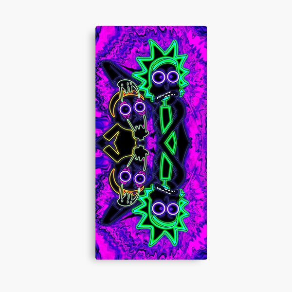 Neon Rick and Morty Canvas Print