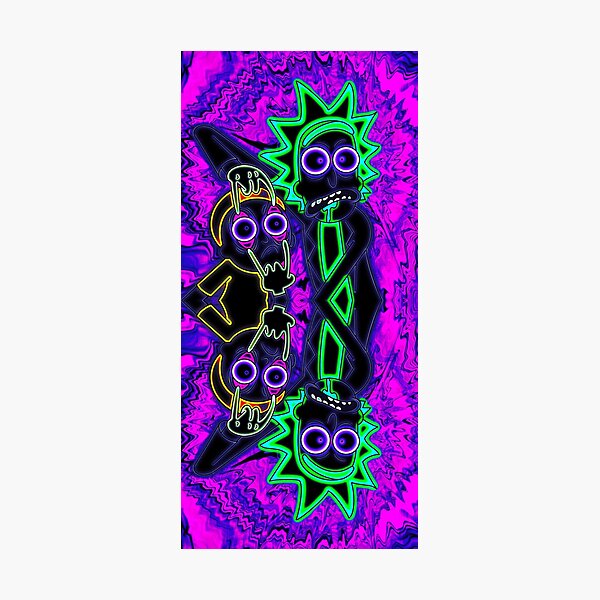 Neon Rick and Morty Photographic Print