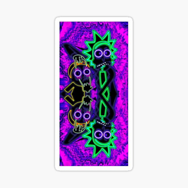 Neon Rick and Morty Sticker