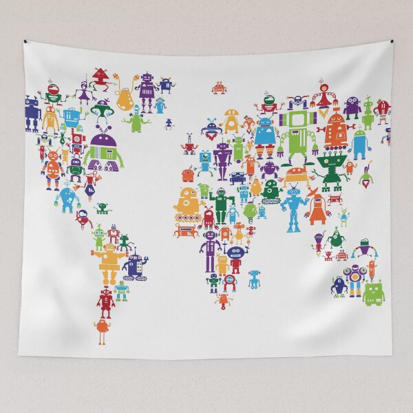 Item preview, Robot Map of the World Map designed and sold by ArtPrints.