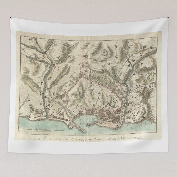 Item preview, Vintage Map of Genoa Italy (1800) designed and sold by BravuraMedia.
