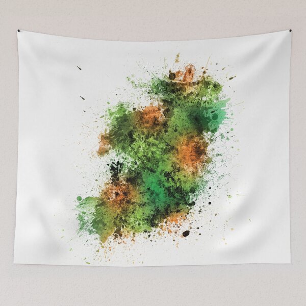 Item preview, Ireland Map Paint Splashes designed and sold by ArtPrints.