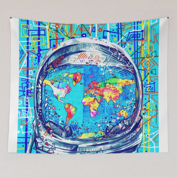 Item preview, astronaut world map 5 designed and sold by BekimART.