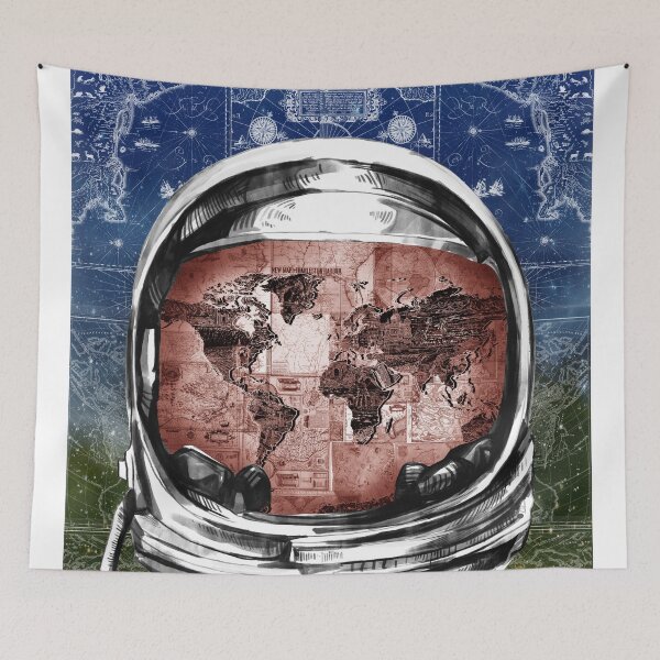 Item preview, astronaut world map 6 designed and sold by BekimART.