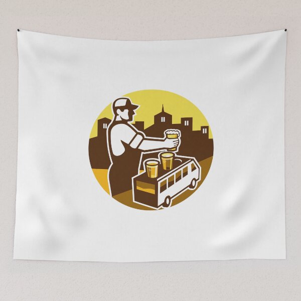 Item preview, Bartender Beer City Van Circle Retro designed and sold by patrimonio.
