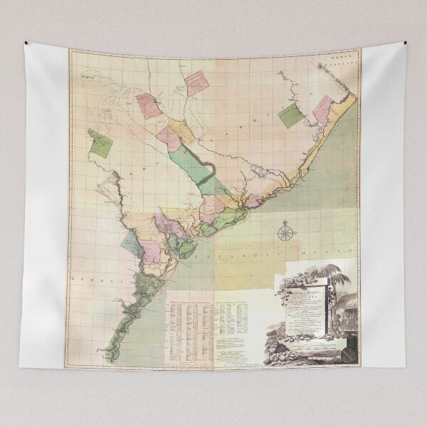 Item preview, Vintage Map of South Carolina (1757) designed and sold by BravuraMedia.