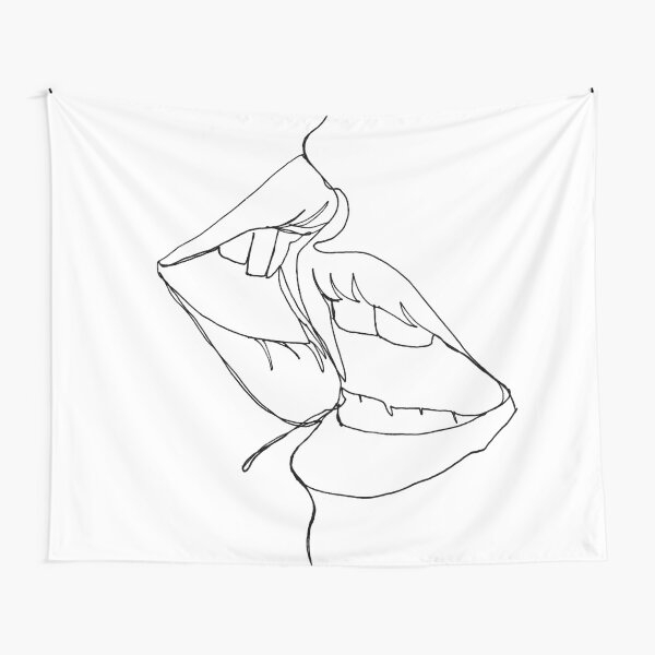 Line Kiss Tapestries for Sale