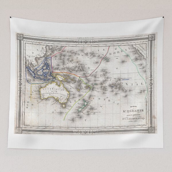 Item preview, Vintage Map of Oceania (1852) designed and sold by BravuraMedia.