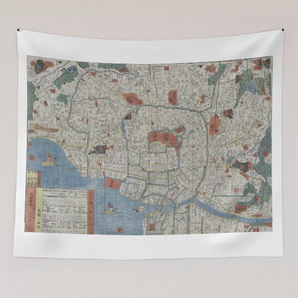Item preview, Vintage Map of Tokyo Japan (1850) designed and sold by BravuraMedia.