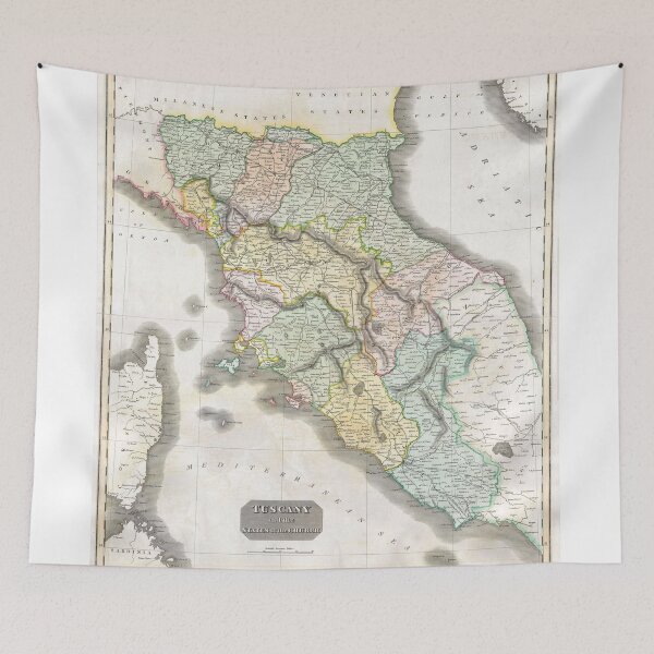 Item preview, Vintage Map of Tuscany Italy (1814) designed and sold by BravuraMedia.