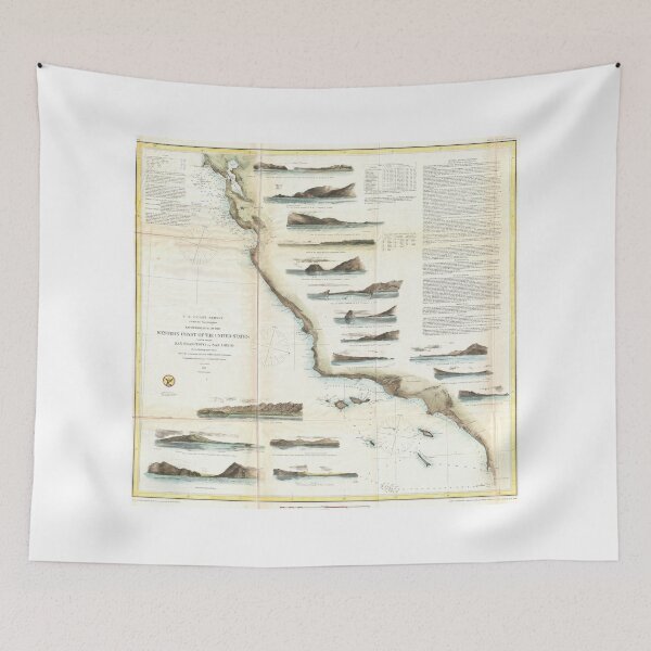 Item preview, Vintage Map of The U.S. West Coast (1853) designed and sold by BravuraMedia.