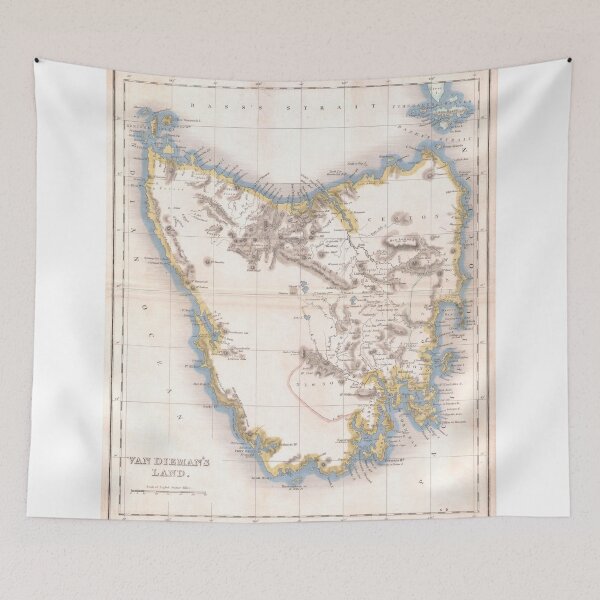 Item preview, Vintage Map of Tasmania (1837) designed and sold by BravuraMedia.