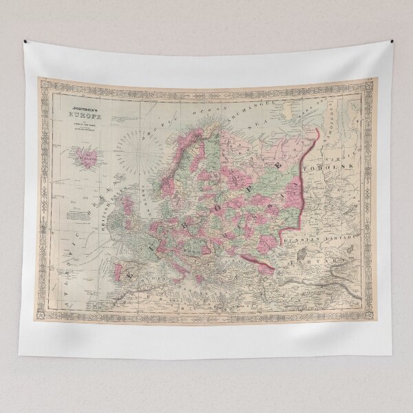 Item preview, Vintage Map of Europe (1864) designed and sold by BravuraMedia.