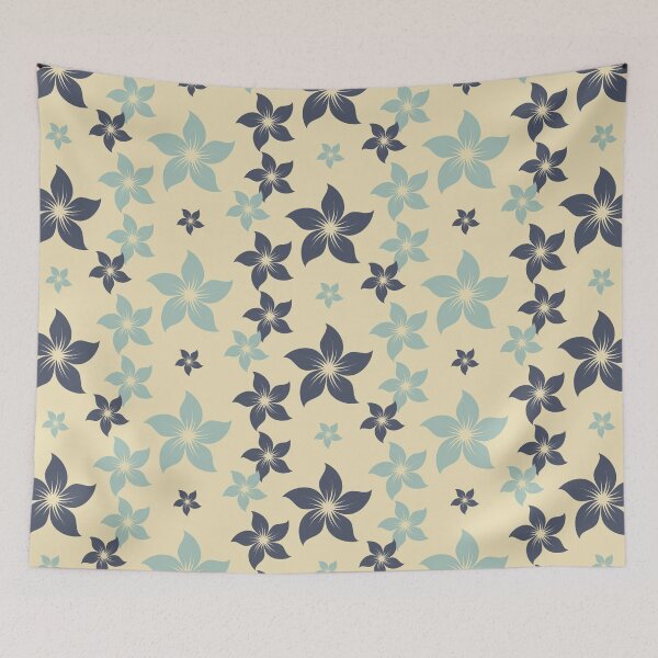 Item preview, Pretty Blue and Cream Floral Modern Flowers designed and sold by peacockcards.
