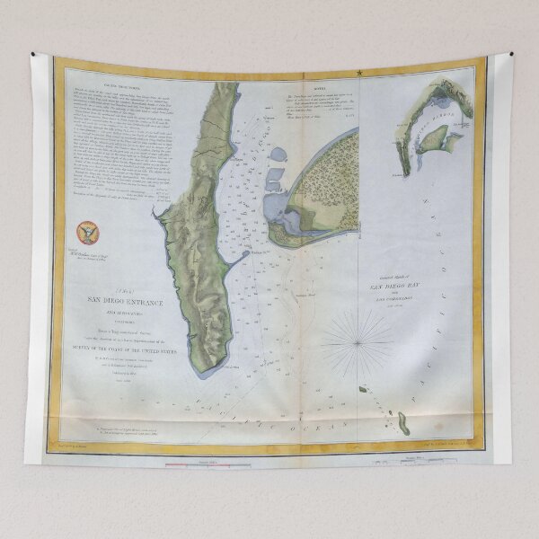 Item preview, Vintage Map of San Diego & Coronado (1853) designed and sold by BravuraMedia.