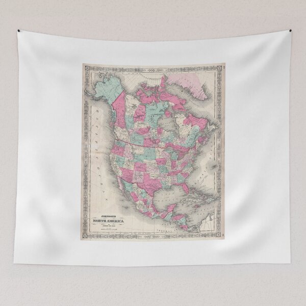 Item preview, Vintage Map of North America (1864) designed and sold by BravuraMedia.