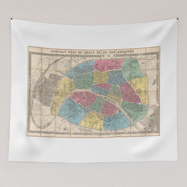 Item preview, Vintage Map of Paris France (1863) designed and sold by BravuraMedia.