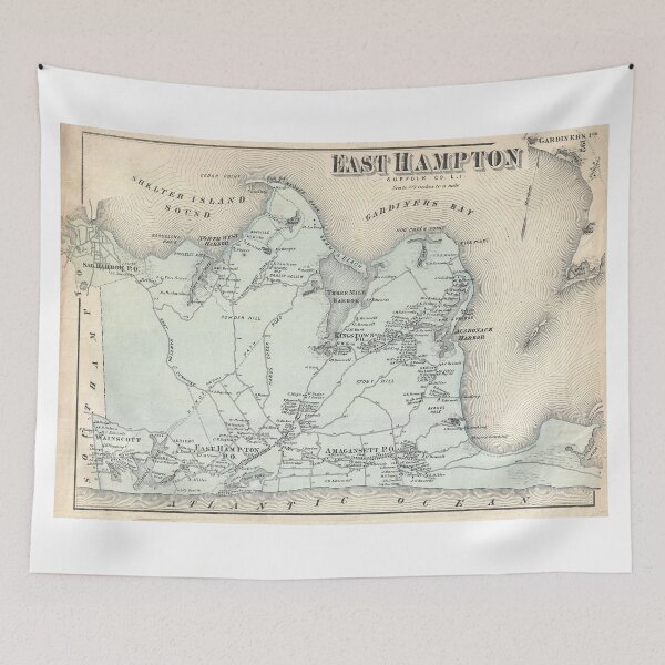 Item preview, Vintage Map of East Hampton New York (1873) designed and sold by BravuraMedia.