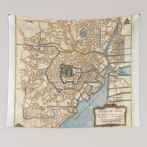 Item preview, Vintage Map of Tokyo Japan (1752) designed and sold by BravuraMedia.