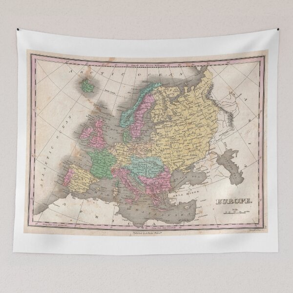 Item preview, Vintage Map of Europe (1827) designed and sold by BravuraMedia.