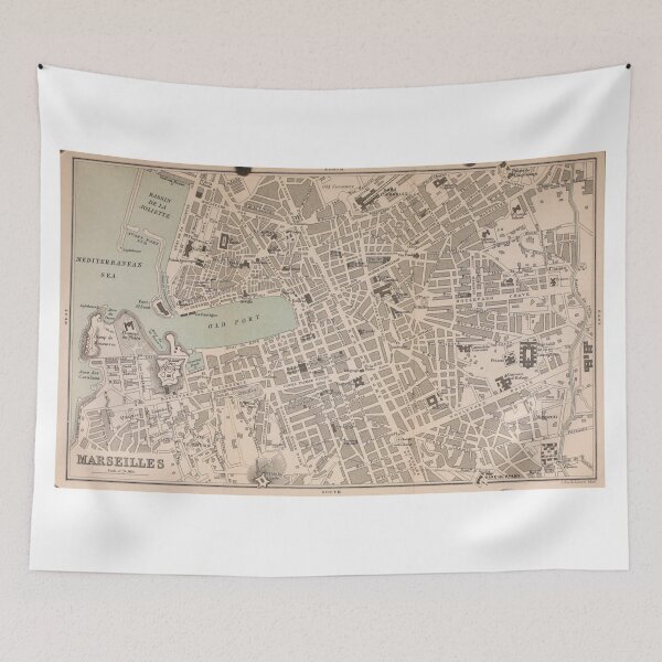 Item preview, Vintage Map of Marseille France (1896) designed and sold by BravuraMedia.