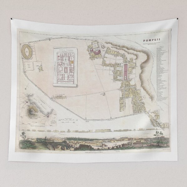 Item preview, Vintage Map of Pompeii Italy (1832) designed and sold by BravuraMedia.