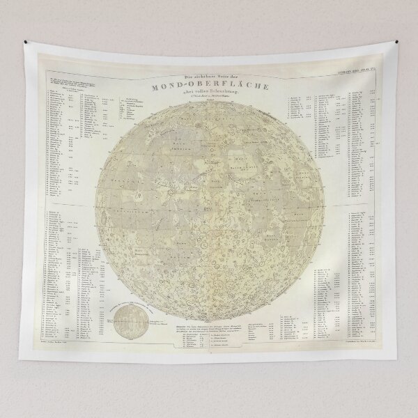 Item preview, Vintage Map of The Moon (1880) designed and sold by BravuraMedia.