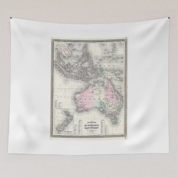 Item preview, Vintage Australia & Southeastern Asia Map (1870) designed and sold by BravuraMedia.