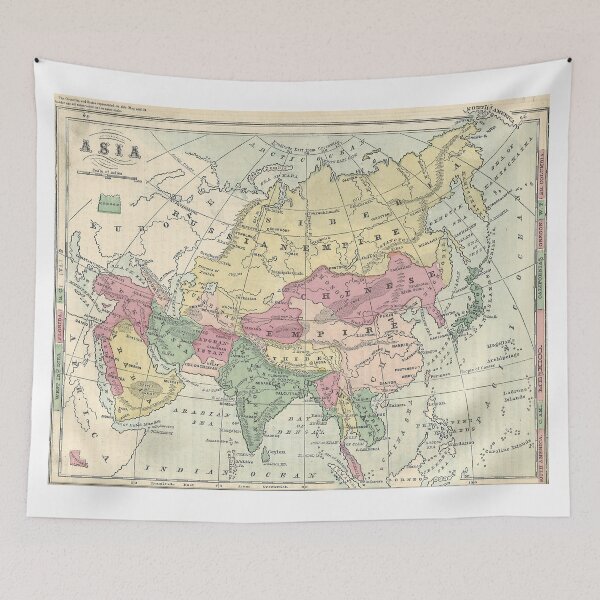 Item preview, Vintage Map of Asia (1872) designed and sold by BravuraMedia.