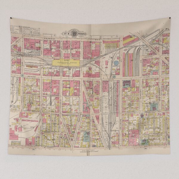 Item preview, Vintage Map of Indianapolis Indiana (1916) designed and sold by BravuraMedia.