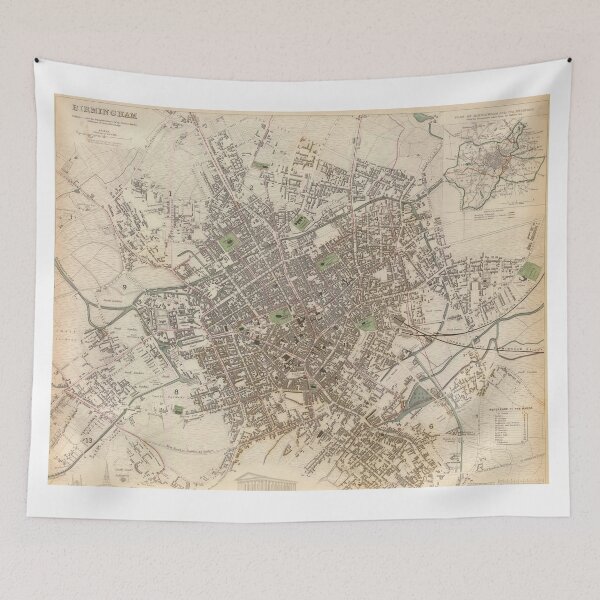 Item preview, Vintage Map of Birmingham England (1839) designed and sold by BravuraMedia.
