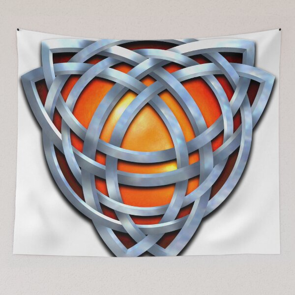 Item preview, Celtic Double Triquetra in Silver and Orange designed and sold by Naumaddic Arts.
