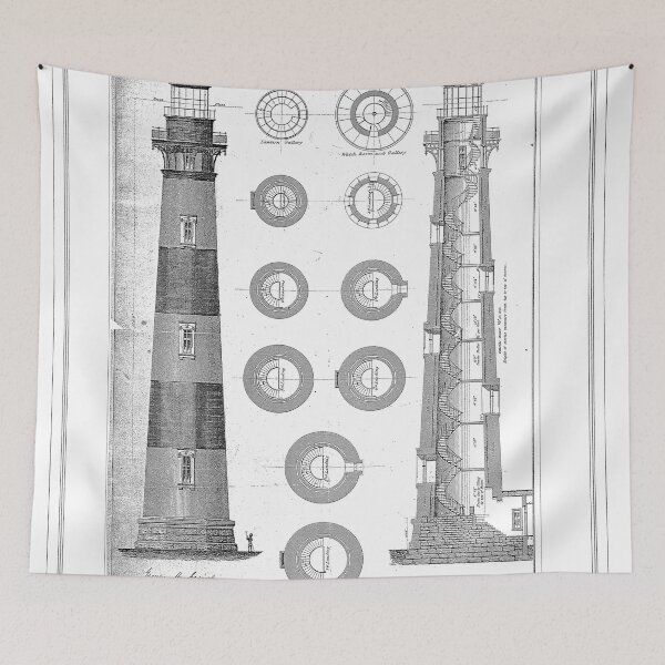 Item preview, Vintage Bodie Island Lighthouse Diagram designed and sold by BravuraMedia.