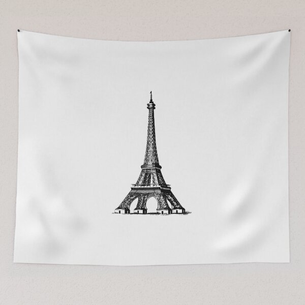 Item preview, black and white Eiffel Tower designed and sold by navigatorsteel.