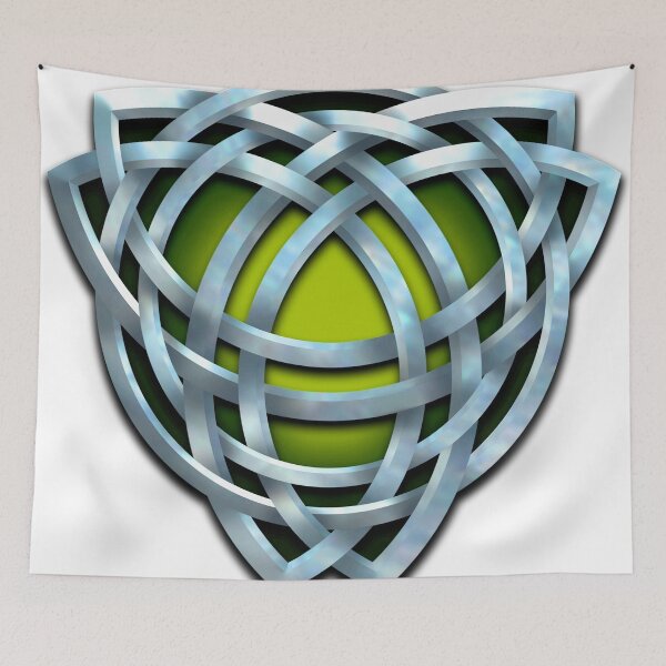 Item preview, Celtic Double Triquetra in Silver and Green designed and sold by Naumaddic Arts.